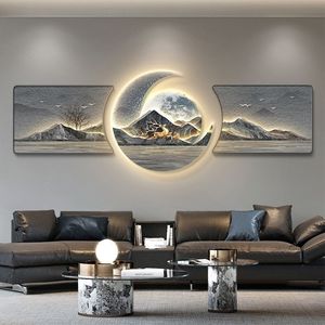 Cuadro <span class=keywords><strong>de</strong></span> pared <span class=keywords><strong>de</strong></span> luna <span class=keywords><strong>con</strong></span> paisaje <span class=keywords><strong>de</strong></span> <span class=keywords><strong>animales</strong></span> <span class=keywords><strong>de</strong></span> lujo moderno <span class=keywords><strong>con</strong></span> diamante LED cristal porcelana salón pared arte pintura conjunto decoración del hogar - Product Image 4