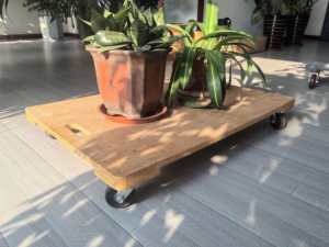 عربة نقل خشبية رباعية العجلات لنقل الأثاث والأدوات - Product Image 2