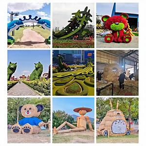 Fournisseur de sculptures de plantes artificielles en herbe de style chinois, ornements paysagers, plantes vertes, artisanat de jardin - Product Image 1