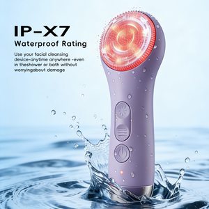 Cepillo Facial de Silicona con Vibración Sónica y Luz Roja, Herramienta de Belleza Portátil e Impermeable para la Limpieza Facial Diaria - Product Image 5
