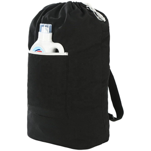 Oxford Large Capacity Front Drawstring <strong>Laundry</strong> Basket <strong>Black</strong> Washable and Adjustable <strong>Bin</strong> - Product Image 3