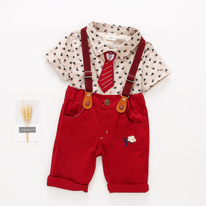 Set di bretelle camicia monopetto in cotone con fumetto personalizzato completo blu ragazzo tre colori bambini <span class=keywords><strong>1</strong></span> <span class=keywords><strong>anno</strong></span> per l'estate 200 pezzi - Product Image 3