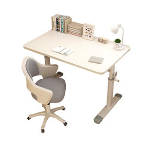 Cómoda mesa de estudio de metal ajustable en altura con estantería para uso en el hogar y la Oficina de los estudiantes - Product Image 6