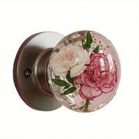 Poignée de porte en résine faite à la main et peinte à la main, motif floral d'ange intégré, style vintage, pour armoire, tiroir, placard