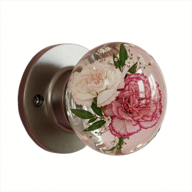 Handmade Hand-painted Resin Door Knob Embedded Angel Floral Design Love Vintage Decorative Cabinet Handle Drawer Wardrobe Closet