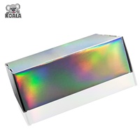 Boîte d'emballage cadeau pliable personnalisée de luxe en carton ondulé, argent holographique brillant, satiné, pour lingerie féminine et perruques