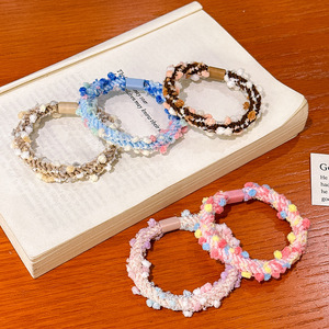 Lote de 5 Accesorios para el Cabello para Mujeres y Niñas, Lazos de Goma con Diseño de Arcoíris, Peluche, Felpa, Scrunchies, Color Rosa - Product Image 4