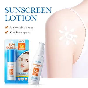 SADOER Label pribadi SPF 60 Hyaluronic Acid Mineral Tabir Surya Losion organik tahan air krim bahan kimia kosmetik