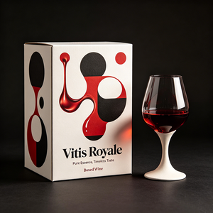 Boîte Cadeau de Luxe Personnalisée pour Bouteille de <span class=keywords><strong>Vin</strong></span> Rouge Sec avec Base et Couvercle Estampillés à Chaud en Or – Emballage Premium - Product Image 1