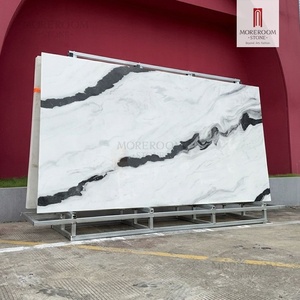 Offre Spéciale Dalles de Porcelaine 1600x3200mm 12mm en Pierre Frittée Effet Marbre Blanc Panda pour Escaliers et Sols de Salle de Bain - Product Image 2