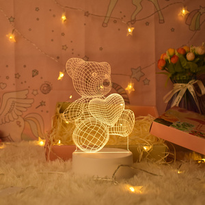 Lámpara Nocturna LED USB Acrílica con Diseño Moderno y Novedoso, Ilusión Óptica 3D Simple, para Niños - Product Image 1