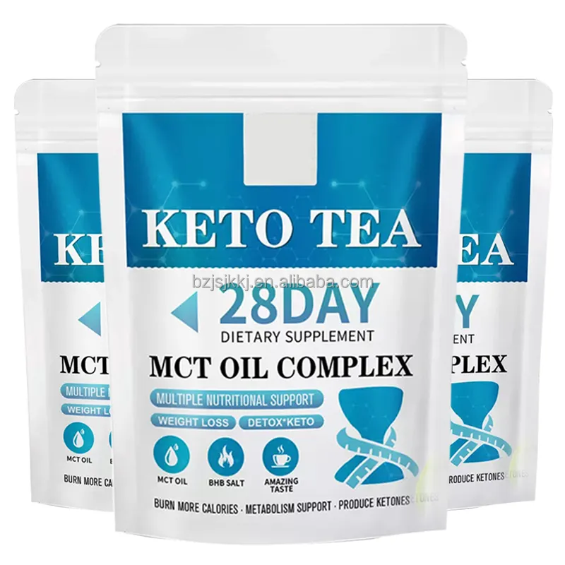 OEM ODM Etiqueta Privada 28 días té chino a base de hierbas BHB quema rápida té Keto de 28 días para bolsas de té de pérdida de peso rápida