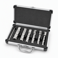 Kits de fraises annulaires en acier à grande vitesse, 7 pièces, avec étui en aluminium, pour perçage de métaux