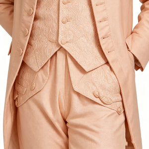 Ensemble de costume de noble rococo du XVIIIe siècle pour <span class=keywords><strong>homme</strong></span> : Gilet, pantalon de jambes larges, jabot en dentelle blanche, perruque – Idéal pour bal masqué <span class=keywords><strong>baroque</strong></span> et Halloween - Product Image 5