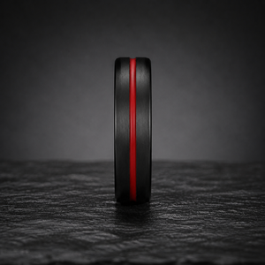 Anello JLM all'ingrosso personalizzato nero opaco galvanizzato a forma geometrica, unico e di tendenza, con scanalature, per uomo, coppia, fede nuziale/promessa - Product Image 2