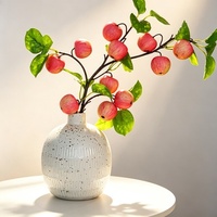 Branches d'Apple Artificielles, Faux Tronc de Fruit avec Feuilles Vertes, Plante Artificielle pour Décoration Maison, Fête, Mariage