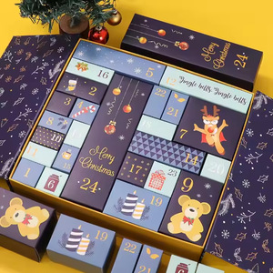 Boîte à <span class=keywords><strong>calendrier</strong></span> à double porte, compte à rebours, exportation transfrontalière, tiroirs multiples, boîtes cadeaux surprise et mystère, emballage en papier - Product Image 5