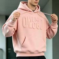 Hoodie longgar modis berlengan panjang berukuran besar dengan desain cetakan timbul yang berkelas