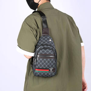 Bolso de Pecho de Lujo para Hombre, Color Gris Oscuro, Estampado, de PU, Bandolera, Pequeño, para Viajes de Negocios, Moderno, con Múltiples Compartimentos - Product Image 5