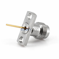 Conector Coaxial RF de 2.4mm, 2 Holes, Montaje en Panel, DC-50GHz, Bajo VSWR, 50 Ohm, Jack Hembra, para Analizador de Redes