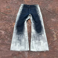 Peinture de haute qualité Splash-ink Denim pantalon patchs personnalisé Streetwear Baggy jambe large évasé Designer pantalon hommes pantalons Jeans