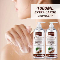 Gel Douche Corps au Lait de Coco Mokure, Nourrissant, Blanchissant, Hydratant, Rafraîchissant, Extrait Naturel Pur, Usage Quotidien 1L