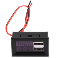 Voltímetro Digital, Probador de Capacidad de Voltaje USB de 12V, 3S, 11,1 V-12,6 V, Medidor de Batería de Plomo y Ácido de Iones de Litio, Probador Dual de Capacidad de Batería USB