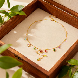 Fatingna Polyvalent Simple Femmes En Acier Inoxydable Pendentif Collier Goutte D'eau Géométrique Couleur pour Doux Amour Bijoux - Product Image 5