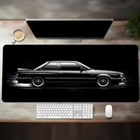 Tapis de souris de jeu PC noir, design voiture de course, luxueux, élégant et stylé, pour gamer, tapis de clavier, tapis de bureau pour ordinateur portable 900X400