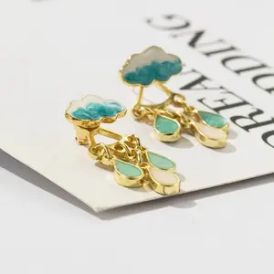 Hot Selling Wholesale Fashion Luxury Personalized Cloud and Rain Drop Jewelry Earrings For Women