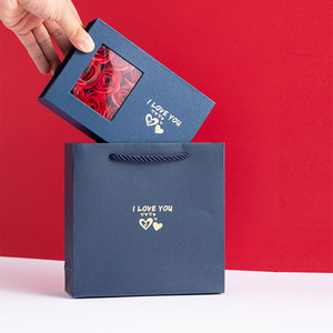 Confezione regalo rosa di san valentino finestra aperta copertura del cielo e della terra 9 scatola di fiori di sapone anello pendente scatola di gioielli orecchino - Product Image 5