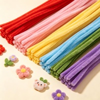 Bâtonnets torsadés colorés haute densité, directement de l'usine, pour matériaux de bouquets de fleurs DIY, éducatifs, en polyester pelucheux 0,6*30cm