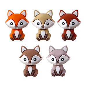 Creative Cute Fox-shaped 3D <b>Silicone</b> <b>Beads</b> Sweet and Edgy Style Backpack Pendants <b>Bead</b> Pens Decoration - Product Image 5