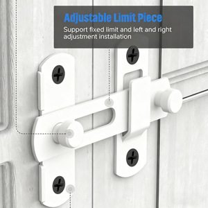 Pestillo de puerta negro moderno de acero inoxidable con pieza limitadora ajustable para puerta corredera de granero, tipo de bloqueo de interconexión A Pin - Product Image 5