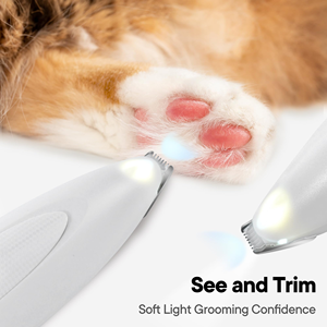 Tondeuse à pattes pour chien à faible bruit avec lumière LED, sans fil, rechargeable, tondeuse électrique pour poils des pattes d'animaux, tondeuse de toilettage pour les pattes des chiens - Product Image 3