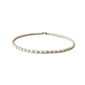 Natural Pearl High Quality Natural Rice Shape Pearl 5-6mm Size 32-75cm Length Fine Jewelry For Women