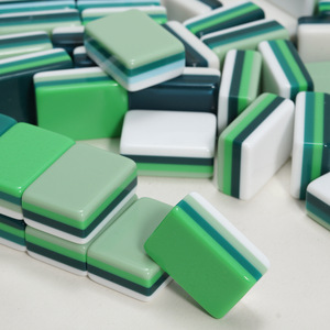 Four Layer Green Acrylic Mahjong Set 30mm Portable Travel Mahjong Tiles For Outdoor Chess Card <b>Entertainment</b> - Product Image 3