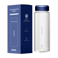 Bouteille d'eau en plastique Tritan 0,5 L avec couvercle, sans BPA, personnalisable avec logo, compatible lave-vaisselle, vente en gros d'usine