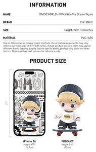 Figura Coleccionable Auténtica POP MART DIMOO WORLD X <span class=keywords><strong>VANS</strong></span> Ride the Dream, Juguete Artístico de Skateboard Boy, Regalo, Adorno de Escritorio - Product Image 5