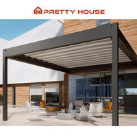 Pergola Bioclimatique Motorisée 4x3 Étanche, en Aluminium, avec Toit à Lames Orientables, pour Jardin et Extérieur
