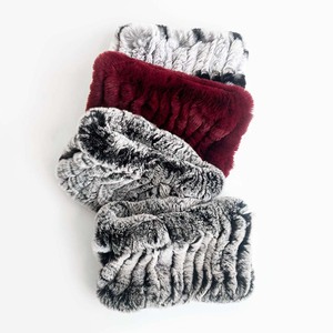 <span class=keywords><strong>Snood</strong></span> en fourrure de lapin Rex véritable 100% tissé à la main pour <span class=keywords><strong>femme</strong></span> - Doux et ultra chaud, coupe-vent, essentiel pour l'hiver en extérieur - Product Image 3