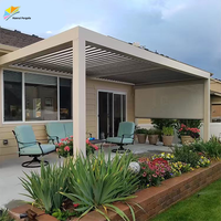 Pergola moderne en aluminium thermolaqué, rectangulaire, pour patio extérieur, jardin, fête, balcon