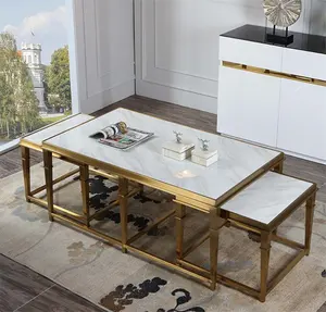 סלון רהיטים גדול במיוחד מודרני sintered אבן למעלה השיש קפה שולחן
