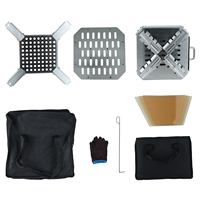 Poêle à bois pliable en acier inoxydable Luling avec verre haute température, barbecue d'extérieur durable