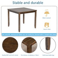 Ensemble de table à manger élégant en bois de noyer 5 pièces avec 4 chaises pour 4 personnes Design moderne pour salon et cuisine