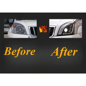 Phares Améliorés <span class=keywords><strong>Prado</strong></span> 2003-2009 à LED DRL, Assemblage de Lampe Avant Design Double Projecteur, Accessoires de Phares Automatiques pour <span class=keywords><strong>Toyota</strong></span> - Product Image 2