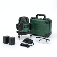 Niveau laser vert professionnel industriel DIY 5 lignes 360° auto-nivelant 16 points Outil de traçage horizontal/vertical 18650
