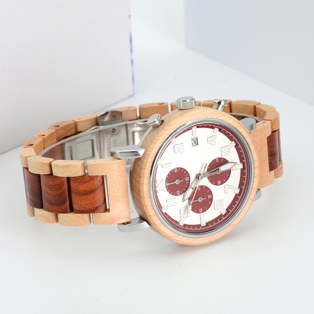 Wholesale Latest Style Sport Wrist Watches Factory Price Seiko Movement Quartz Waterproof Wooden Dial Fashionable Style