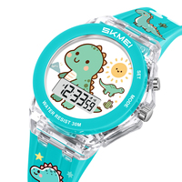 Jam Tangan Digital LED Anak SKMEI 2646, Desain Kartun, Lembut, Olahraga, Hadiah untuk Anak Laki-laki dan Perempuan