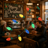 Collier de boules de Noël LED lumineuses, accessoires festifs pour fêtes, pour soirées en tenue déguisée, cadeau de fête en gros